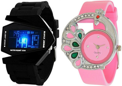 

Maxi Retail Couple Combo of two RKT+G13 Watch - For Boys & Girls