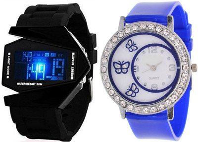 Maxi Retail Couple Combo of two RKT+G15 Watch - For Boys & Girls