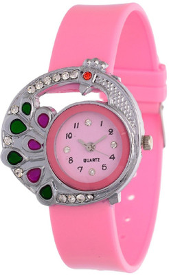 

Orayan Peacock Diamon studded DG-Pink Analogue Watch - For Girls