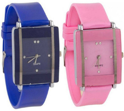 

VK SALES Blue And Pink Squre Watch - For Girls