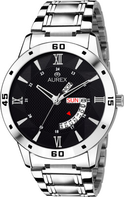 

AUREX AX-GR120-BKC Black Dial Day And Date Functioning Watch - For Men