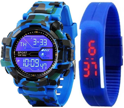 

SD SHOP New Digital Military Blue Combo Watch - For Boys