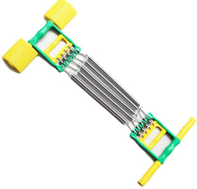 

ARZ 3 In 1 Spring Chest Developer Chest Expander+Hand Grip+Pedal 5 Spring Multifunctional Detachable Muscle Exercise Equipment Resistance Tube(Yellow, Green), Green;yellow