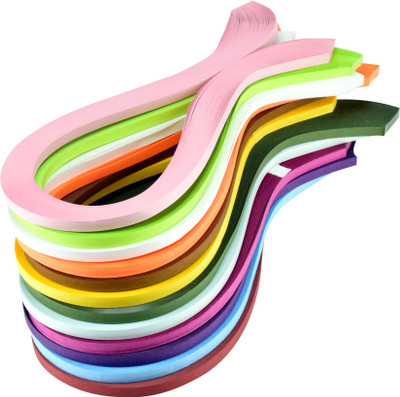 

Unobite 1200 Quilling Paper of 10 Different Colors 5 mm Size - 12 Packets