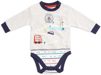 

Mini Klub Baby Boy's Multicolor Bodysuit, Greymarl