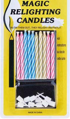 

djp Magic Relighting Party Candles with Holder's Candle(Multicolor, Pack of 10)