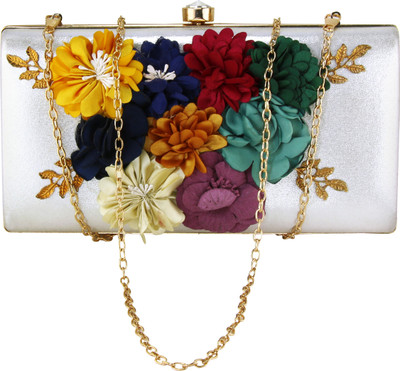 

king panda Formal, Party Silver Clutch