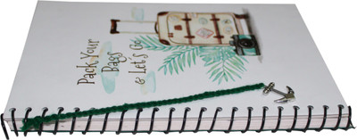 

Goonj Creations A5 Diary(( Spiral ) Handmade Travel Diary ( 21 x 14.5 cm ), Green)
