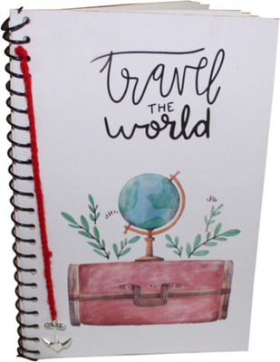 

Goonj Creations A5 Diary(( Spiral ) Handmade Travel the World Diary ( 21 x 14.5 cm ), Red)