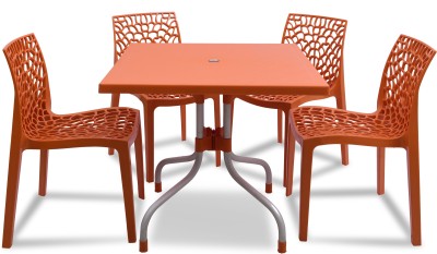 Supreme Plastic Table & Chair Set(Finish Color - Orange, DIY(Do-It-Yourself))