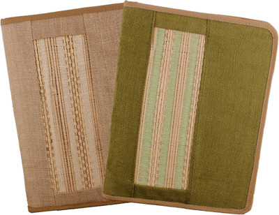 

ZesTale Jute Document Folder(Set Of 2, Green, Beige)