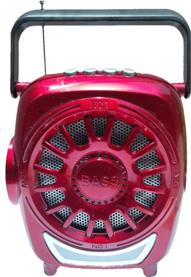 

CRETO digital high sound fm radio support memory card, usb pendrive, aux in, with side led torch FM Radio(red)