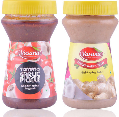 

Vasana Tomato garlic pickle and Ginger garlic paste Combo(300-300)