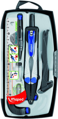 Maped Technic Compass - Technical Foldable Leg - 7 Instrument Set - 538717 Geometry Box(Multicolor)