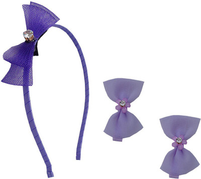 

Trendeela.com Feriha Purple Hairband & Hairclip Combo Hair Band, Hair Clip, Tic Tac Clip(Purple)