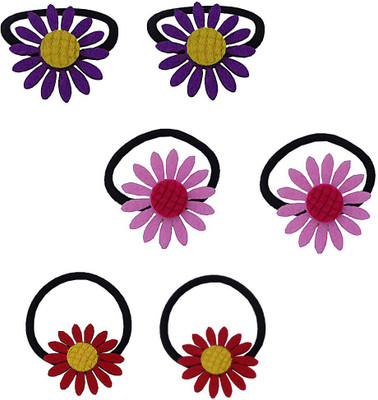 

Trendeela.com Feriha Floral Rubber Combo ( Pack Of 3 Pairs ) Rubber Band(Purple, Pink, Red, Multicolor)