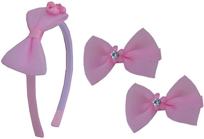 

Trendeela.com Feriha Pink Hairband & Hairclip Combo Hair Band, Hair Clip, Tic Tac Clip(Pink)