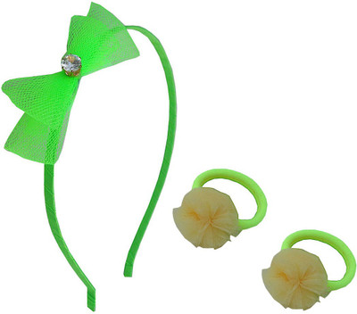 

Trendeela.com Feriha Neon-Green Hairband & Rubber Band Combo Rubber Band, Hair Band(Green)