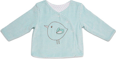 

Mini Klub Full Sleeve Striped Baby Girls Jacket, Blue