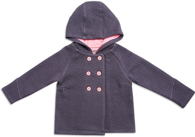 

Mini Klub Full Sleeve Self Design Baby Girls Jacket, Grey