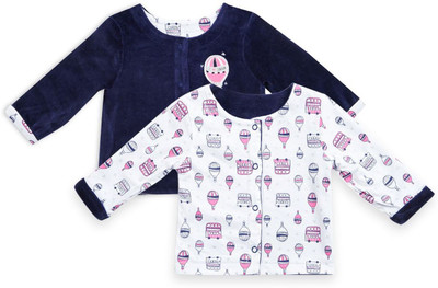 

Mini Klub Full Sleeve Printed Baby Girls Jacket, Blue