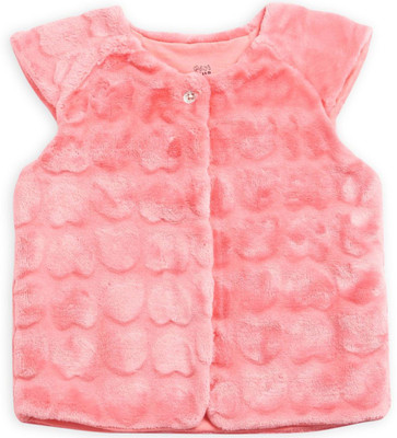 

Mini Klub Half Sleeve Self Design Baby Girls Jacket, Pink