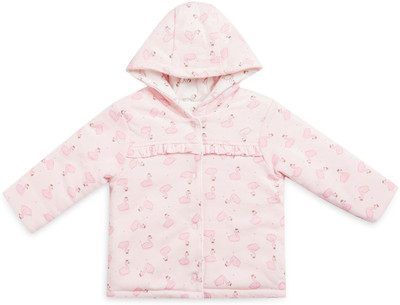 

Mini Klub Full Sleeve Printed Baby Girls Jacket, Pink