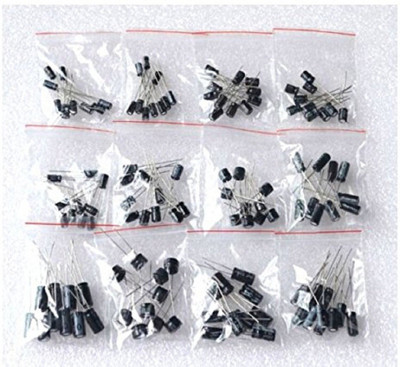

SunRobotics Electrolytic Capacitor Kit 120pcs 12 value 1uF-470uF(Black)