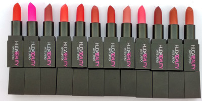 

Huda Beauty MATTE LIPSTICK SET OF 12 NEW SHADES(RED & PINK)