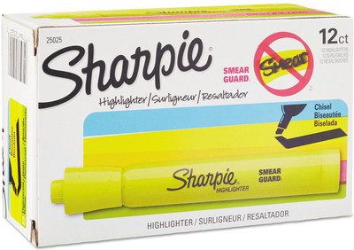

Sharpie Accent Tank Style Highlighters, Fluorescent Yellow, 12 Count (20142)(Set of 12, Fluorescent Yellow)