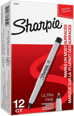 

Sharpie 30001 Permanent Markers, Fine Point, Black, 12 Count(Set of 12, Black)