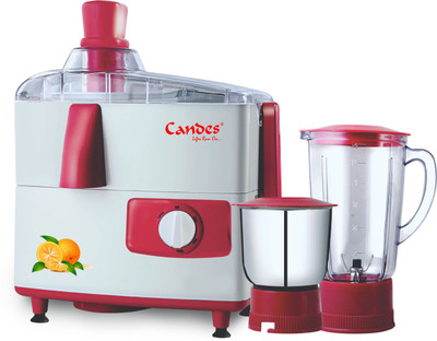 

Candes JMG 151 ROSE 500 W Juicer Mixer Grinder(Red, Grey, 2 Jars), Grey;red
