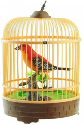 

Sakshi Enterprises Sound Activated Singing Heartful Bird In Cage(Multicolor)