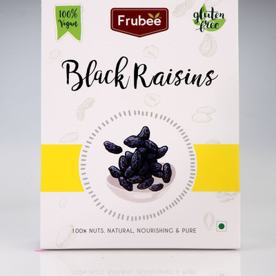 

Frubee 0.5 Kg (Half Kg) Afghan Black Raisins Extra Premium Large Size (250 G X 2 Packs) Raisins(500 g, Vacuum Pack)
