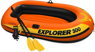 

Intex Explorer 300 Boat Set with Oars & Air pump, 3 Person Boat(Red)