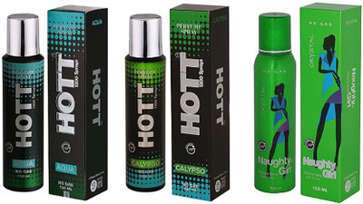 

Hott AQUA, CALYPSO and Naughty Girl CRYSTAL Perfume - 150 ml(For Men & Women)