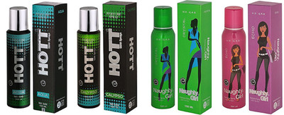 Hott AQUA, CALYPSO and Naughty Girl CRYSTAL, ECHO Perfume - 150 ml(For Men & Women)