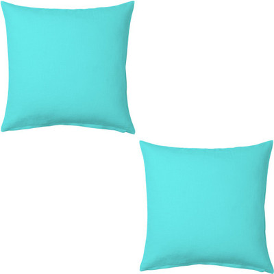AVI Microfibre Solid Cushion Pack of 2(Sky Blue)