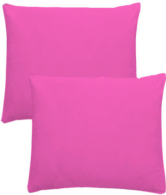 AVI Microfibre Solid Cushion Pack of 2(Pink)