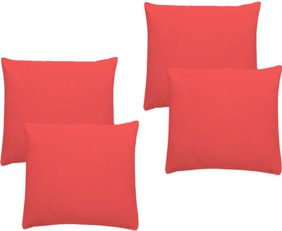 AVI Microfibre Solid Cushion Pack of 4(Cherry Red)