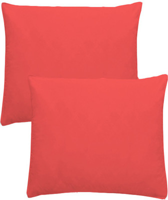 AVI Microfibre Solid Cushion Pack of 2(Cherry Red)