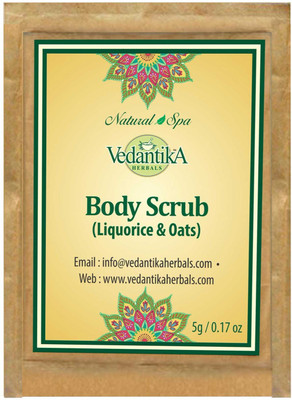 

Vedantika Herbals Trial Packs-Body Scrub (Liquorice &Oats) Scrub(5 g)