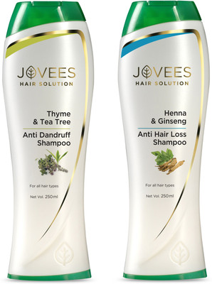 

Jovees Thyme & Tea Tree Anti Dandruff Shampoo & Henna & Ginseng Anti Hair Loss Shampoo (Pack of 2)(500 ml)