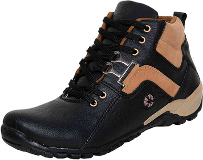 

CoolSwagg For Men And Boys Mid Ankle Length Boots For Men(Multicolor, Blackred