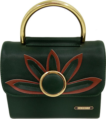 

Sileriya Bags Girls Green PU, Linen Hand-held Bag