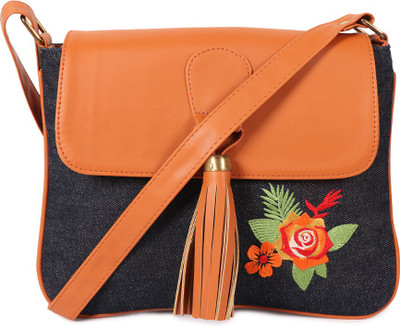 

Kanvas Katha Women Casual Multicolor Denim Sling Bag