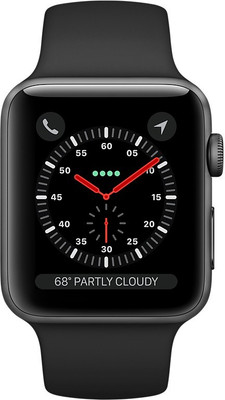 

Apple Watch Series 3 GPS + Cellular - 42 mm Space Grey Aluminium Case with Sport Band(Black Strap Regular)