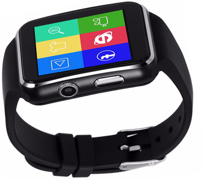 

Technomart X6 Smart Watch With Pedometer & Sleep Monitoring Phone Calls Black Smartwatch(Black Strap Free Size)