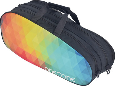 

One O One Canvas Collection Triple Black & Triangle - Racket Bag (badminton / tennis) Badminton / Tennis Kit Bag(Black, Kit Bag), Triangle black