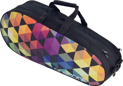 

One O One Canvas Collection Double Black & Hexagon 2 - Racket Bag (badminton / tennis) Racket Bag (badminton / tennis)(Black, Kit Bag), Hexagon black